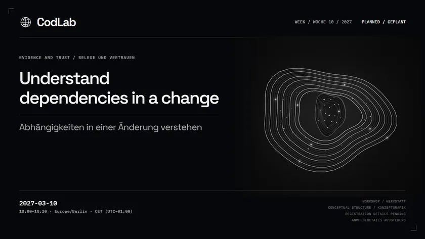 CodLab workshop cover: Understand dependencies in a change, 2027-03-10